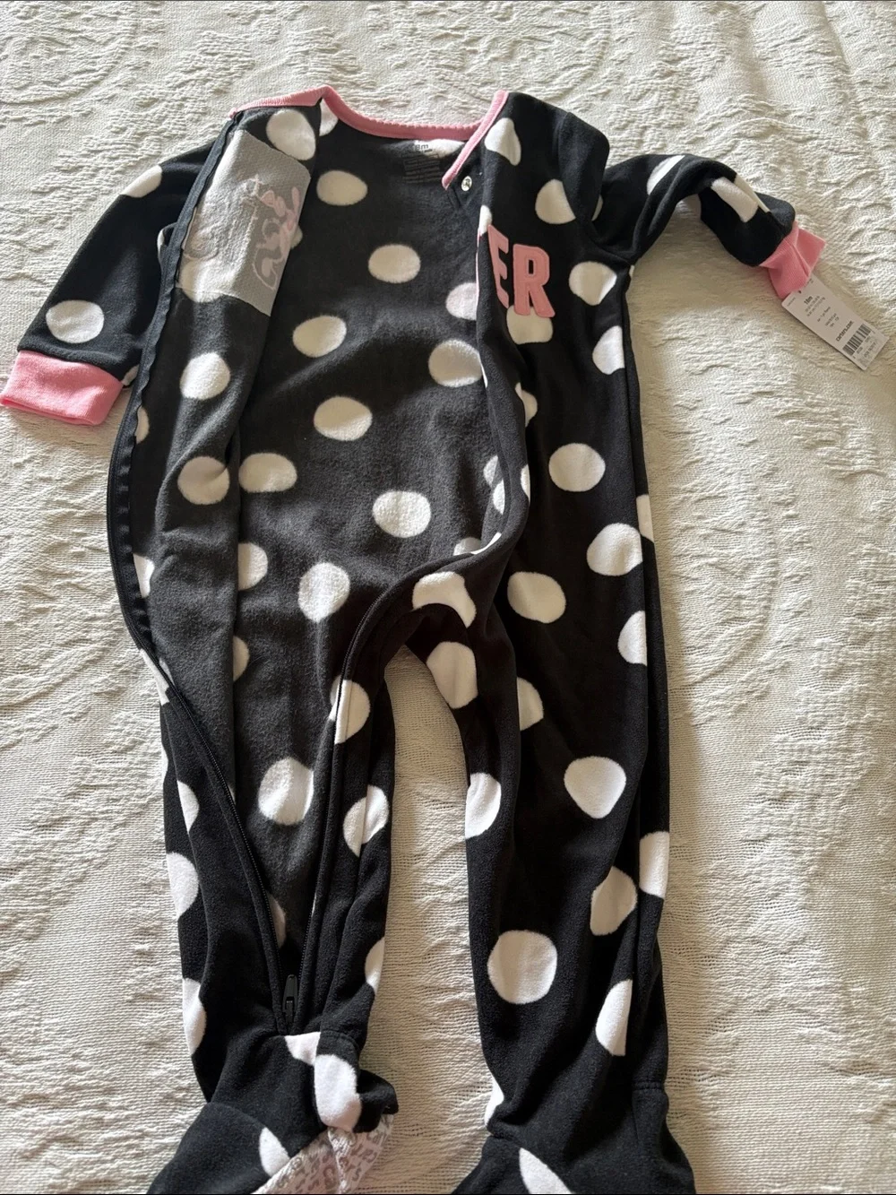 Carter's BNWT Black and White Polka Dot Footed One-Piece 18m